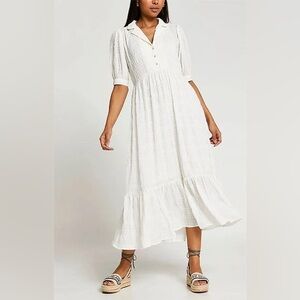 River Island Elegant White Midi Dress